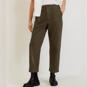New WO Tag - Organic Cotton Herringbone Pant - Everlane sz 12 beech green